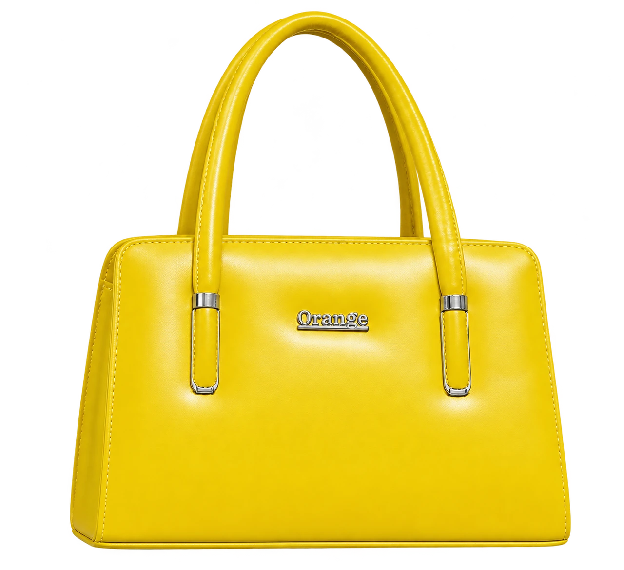 Yellow structured top-handle handbag from OK Bags